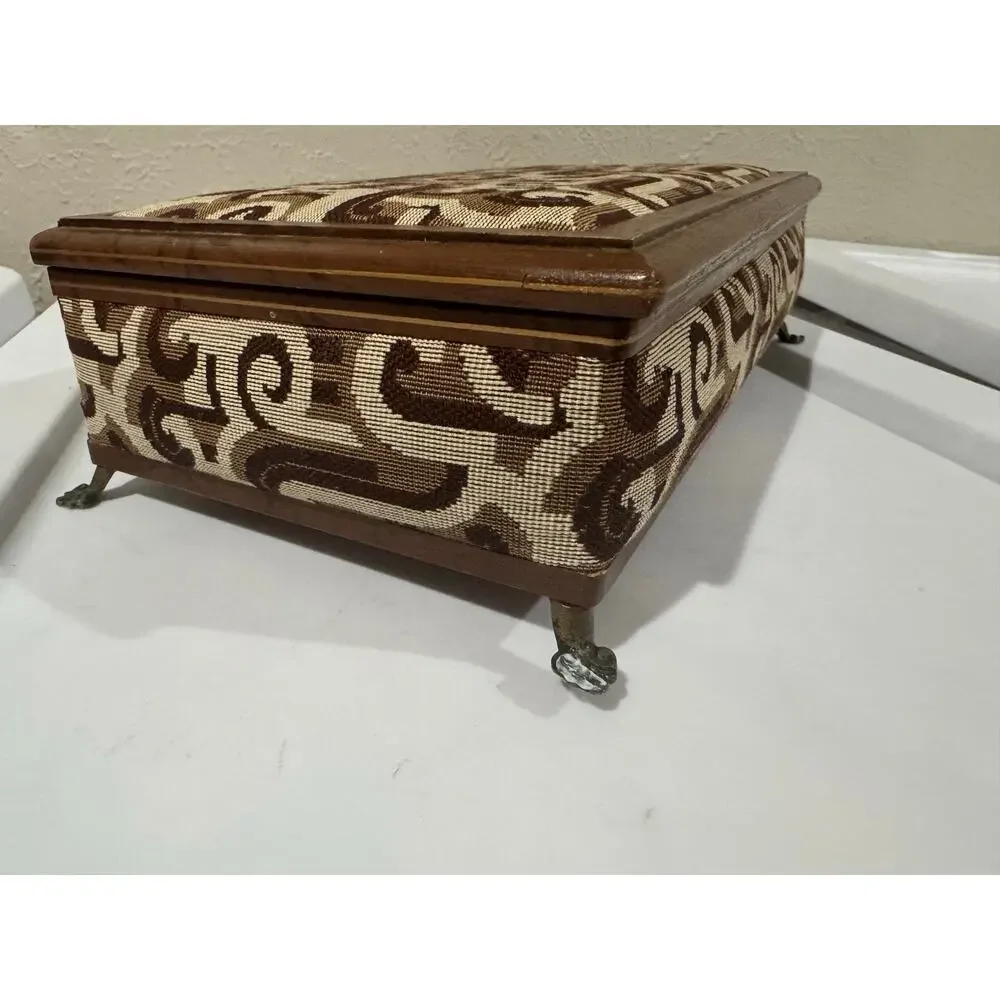 Mid Century MCM Velvet Lined Jewelry Box Made in Japan